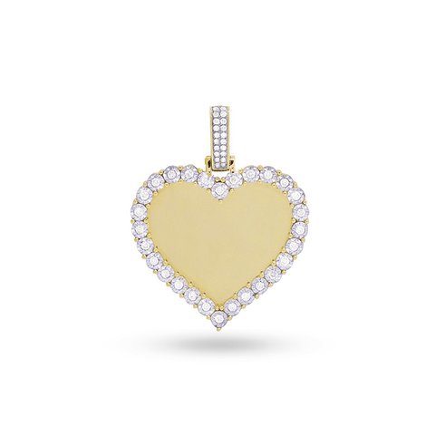 10K Yellow Gold Heart Memory Pendant with 1.00CT Diamonds