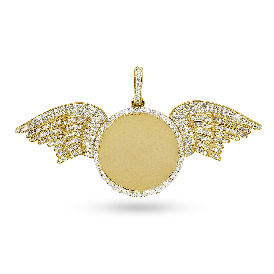 10K Yellow Gold Memory Pendant with 4.00CT Diamonds Exotic Diamonds