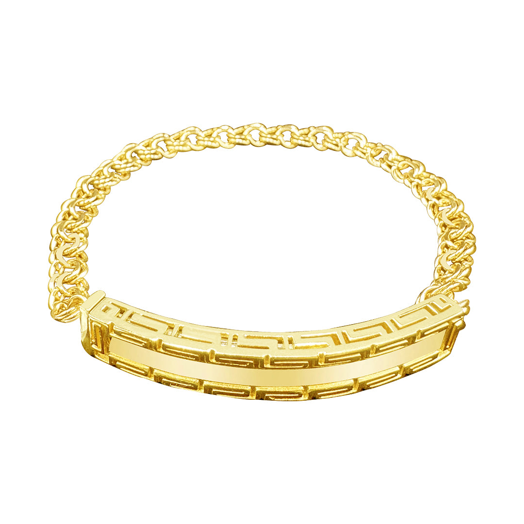 10K yellow gold chino link ID bracelet