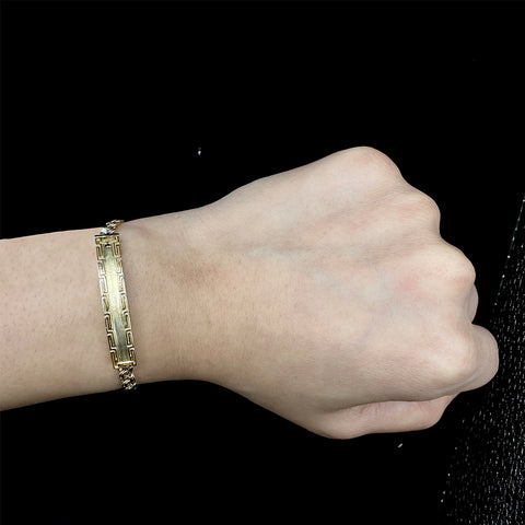 10K yellow gold chino link ID bracelet
