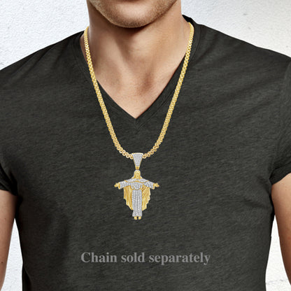 Diamond Pendant 3.30 CTW Round Cut 10K Yellow Gold