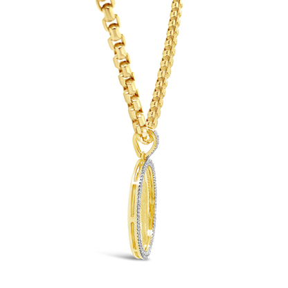 Diamond Virgin Mary Pendant .33 CTW Round Cut 10K Yellow Gold