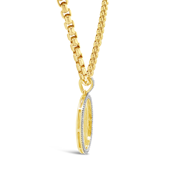 Diamond Virgin Mary Pendant .33 CTW Round Cut 10K Yellow Gold