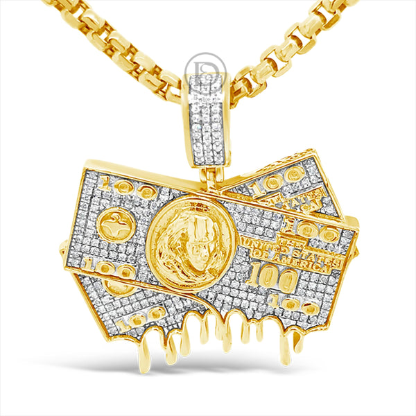 Diamond Pendant .67 CTW Round Cut 10K Yellow Gold