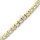 10K Solid Yellow Gold 2.10CT tw Round Cut Diamond Tennis Bracelet