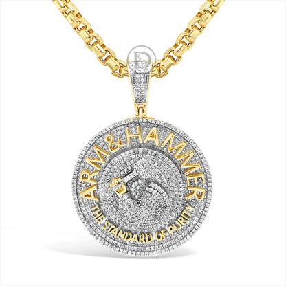 Diamond Baking Soda Pendant 1.10 CTW Round Cut 10K Yellow Gold