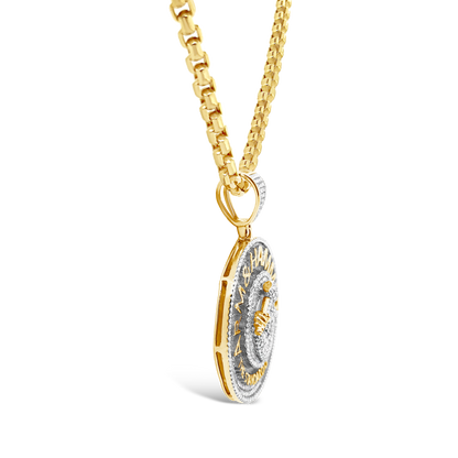 Diamond Baking Soda Pendant 1.10 CTW Round Cut 10K Yellow Gold