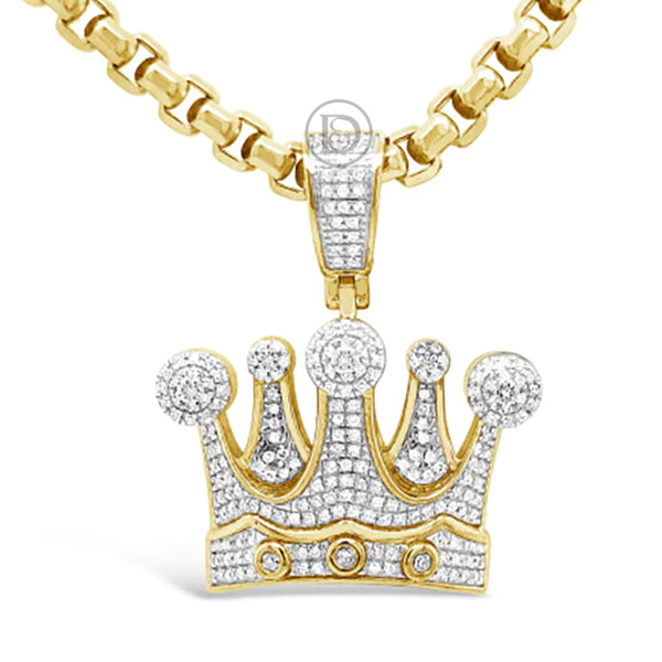 Diamond Cross Pendant .44 CTW Round Cut 10K Yellow Gold