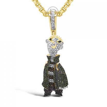 Diamond "ED" Pendant .55 CTW Round Cut 10K Yellow Gold