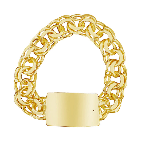 10K Yellow Gold Chino Link ID bracelet