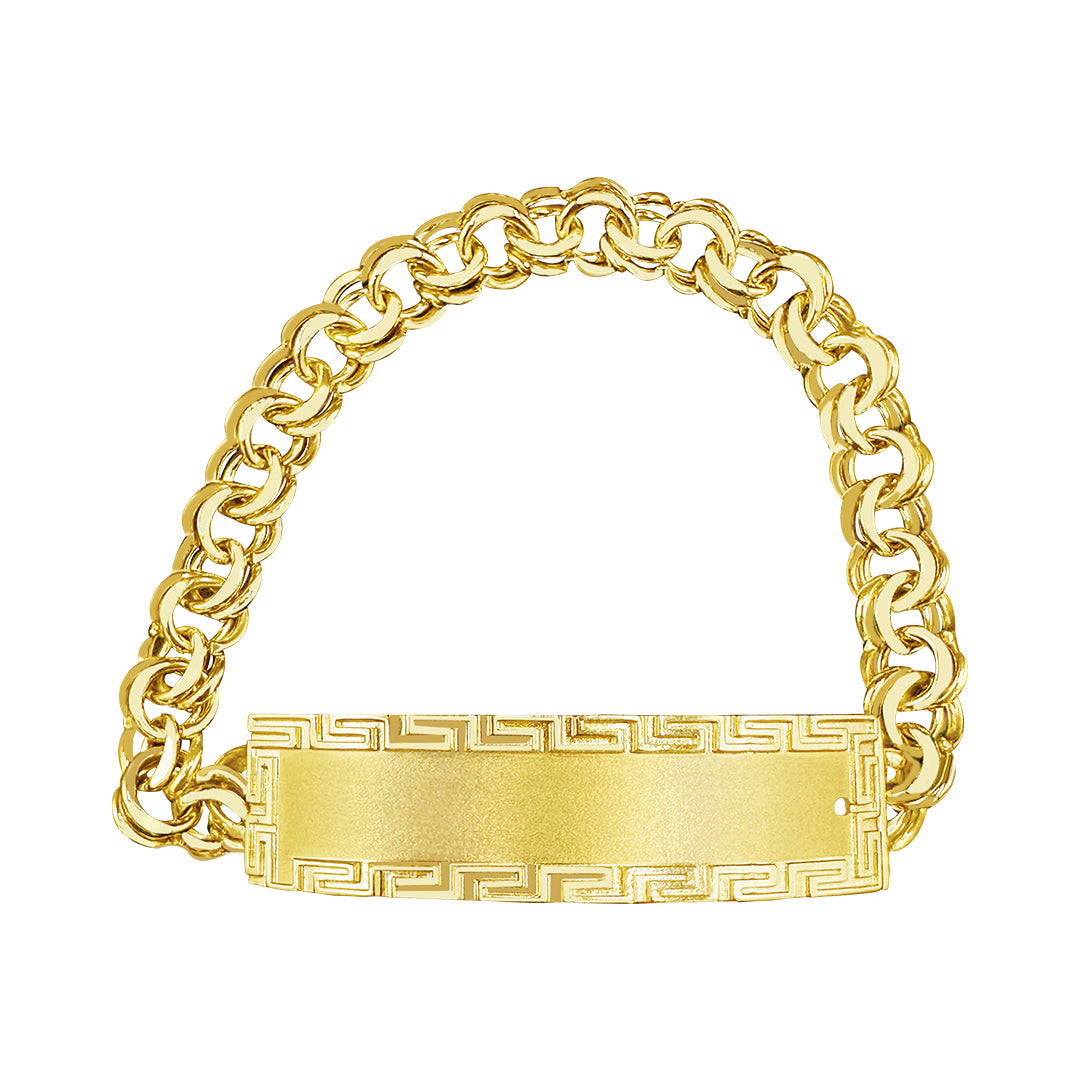 10K Yellow Gold Chino Link Medusa ID Bracelet