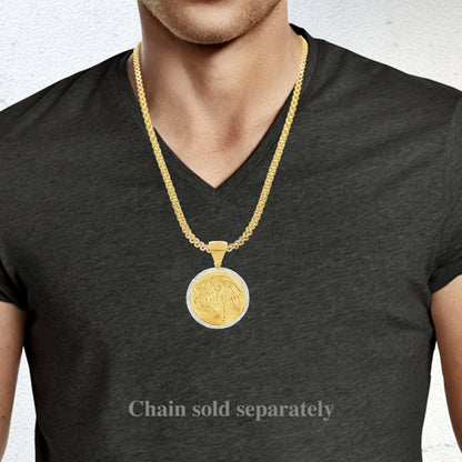 Diamond Pendant 2 CTW Round Cut 10K Yellow Gold