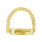 10K Yellow Gold Chino Link Santa Muerte ID Bracelet