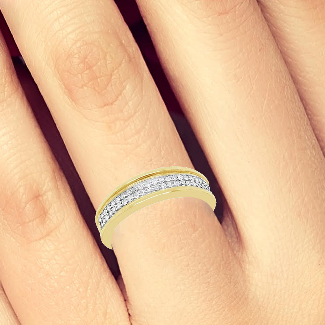 Diamond Band CTW Round Cut 10K White Gold – Exotic Diamonds