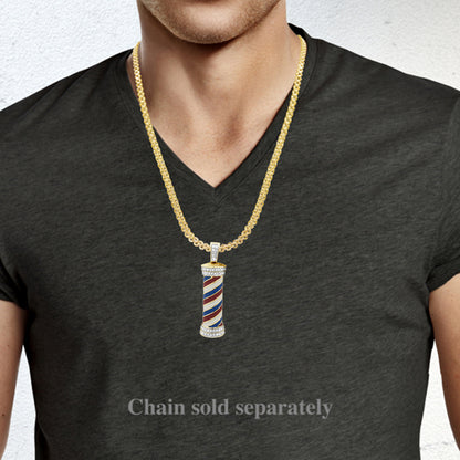 Diamond Barber's Pole Pendant .57 CTW Round Cut 10K Yellow Gold