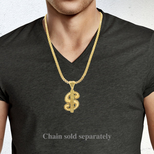 Diamond '$' Pendant .52 CTW Round Cut 10K Yellow Gold