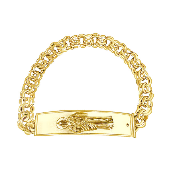 10K Yellow Gold Chino Link Saint Jude ID Bracelet