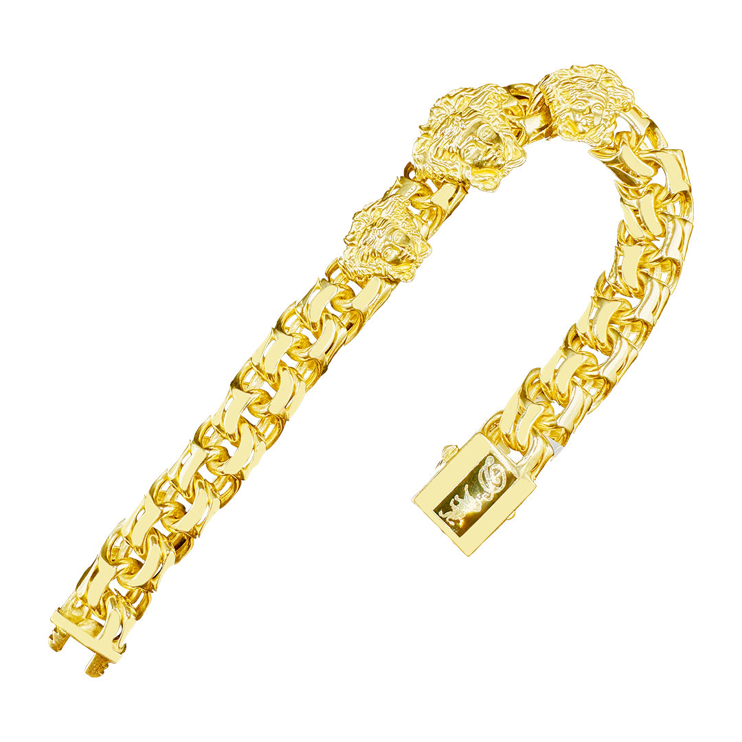 10K yellow gold chino link ID bracelet with Medusa – Exotic Diamonds