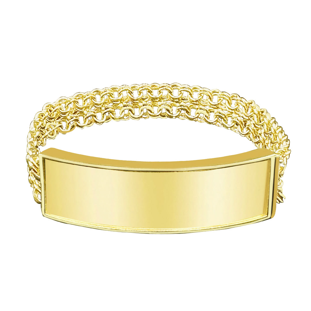 10K Yellow Gold Chino Link ID bracelet