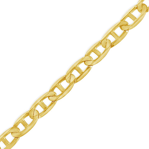 10K Solid Yellow Gold Mariner Anchor Link 20" Chain