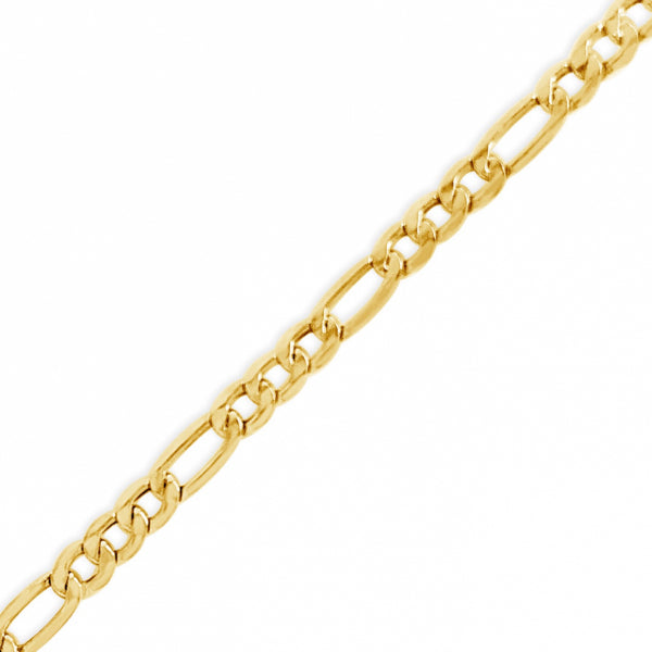 10K Yellow Gold Hollow  Figaro Link 18" Chain
