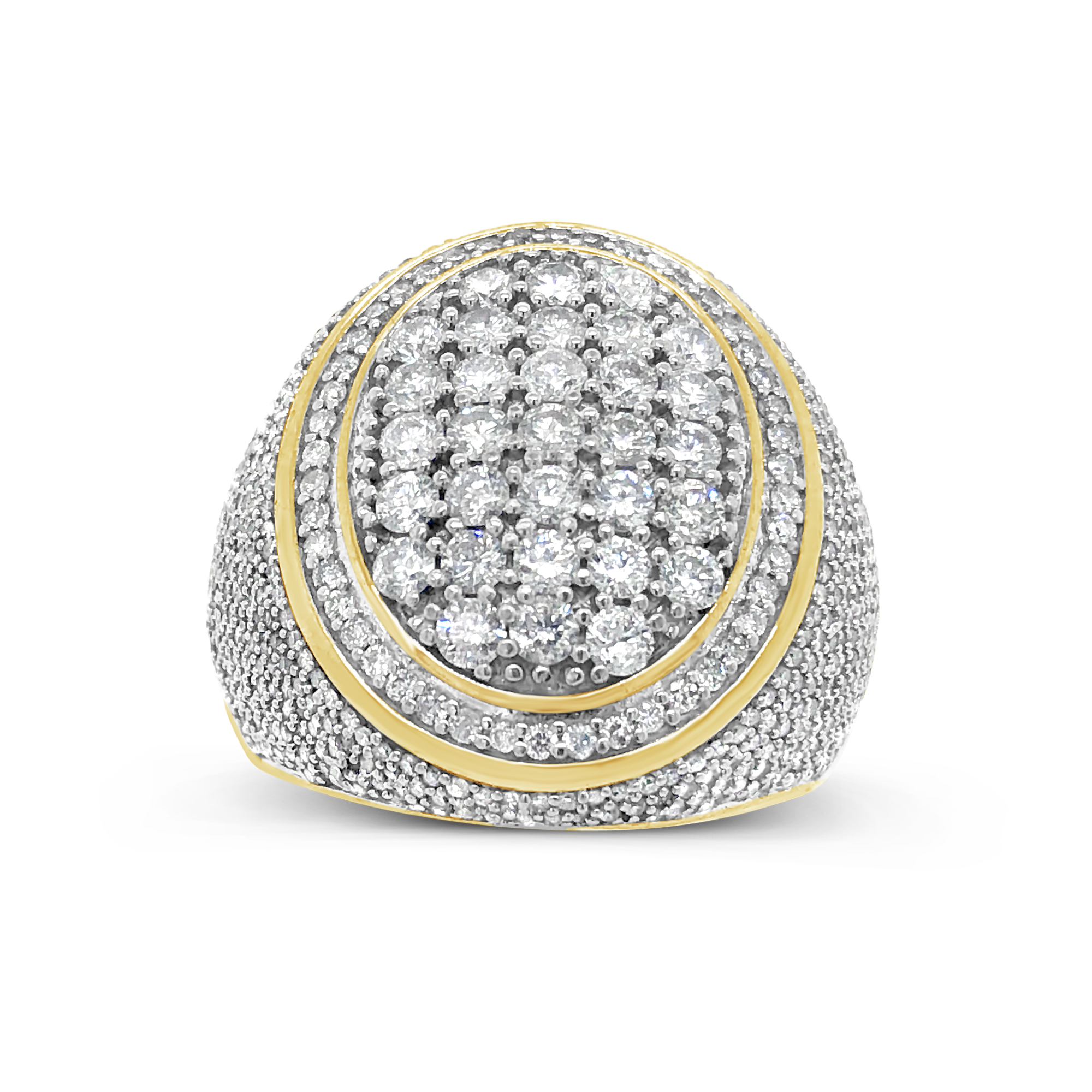 Diamond Ring 3.50 CTW Round Cut 10K Yellow Gold