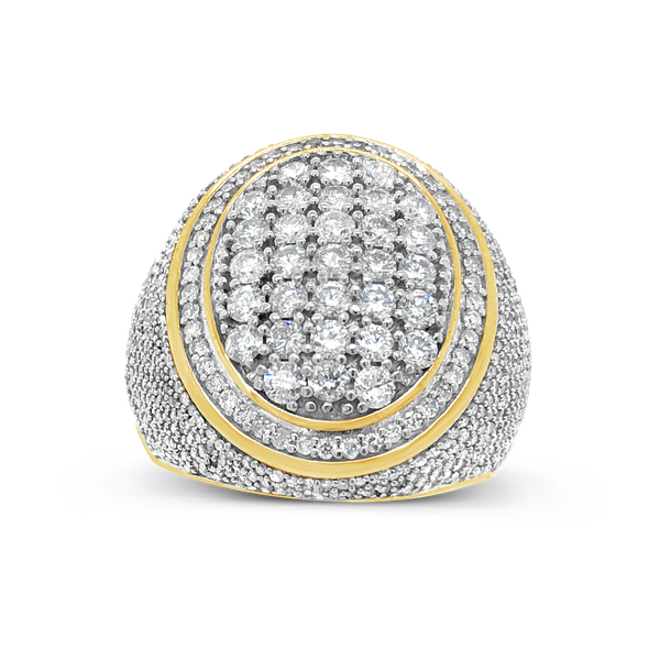 Diamond Ring 3.50 CTW Round Cut 10K Yellow Gold