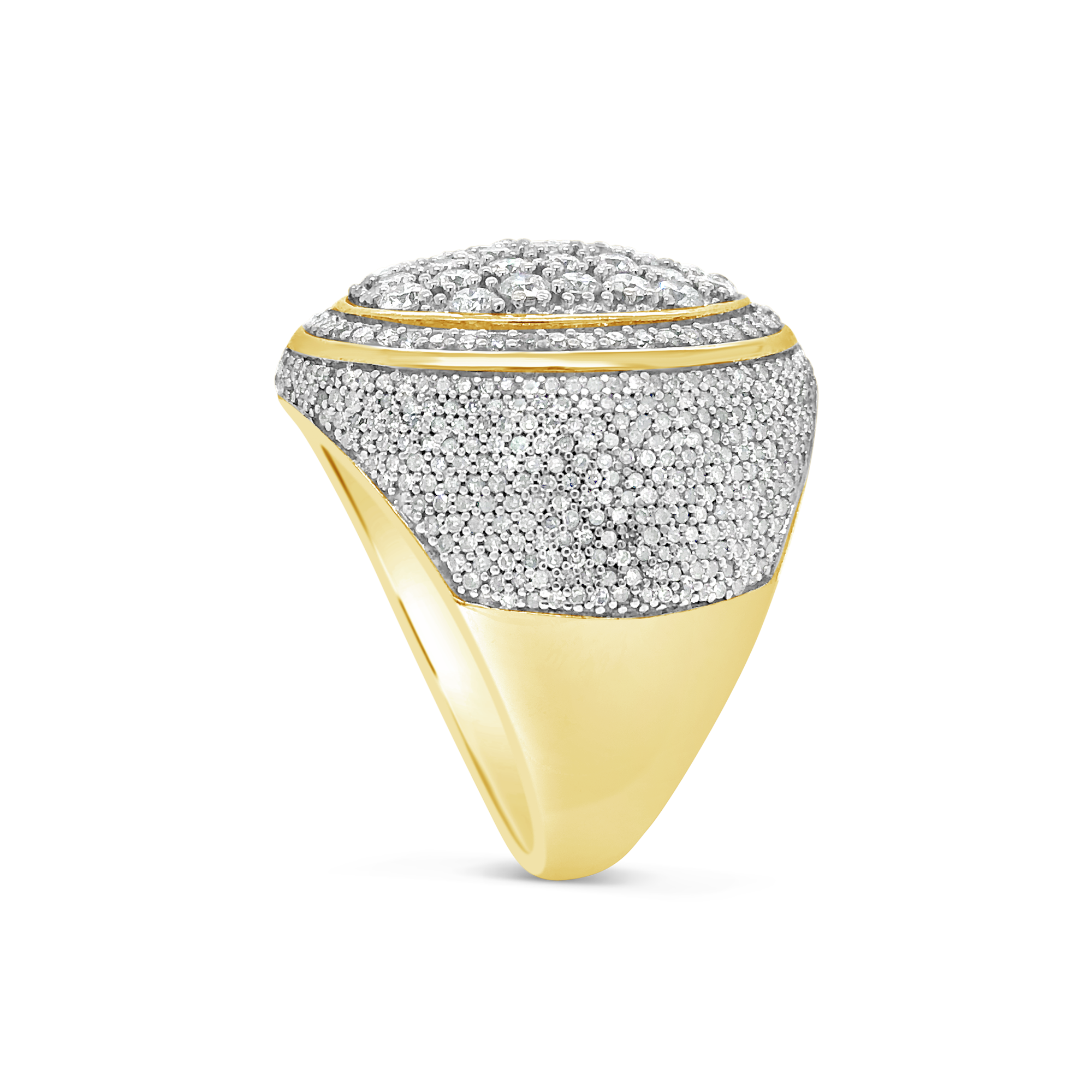 Diamond Ring 3.50 CTW Round Cut 10K Yellow Gold