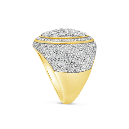 Diamond Ring 3.50 CTW Round Cut 10K Yellow Gold