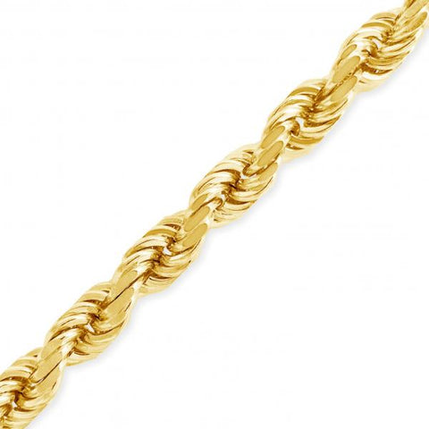 10K Solid Yellow Gold Rope Chain