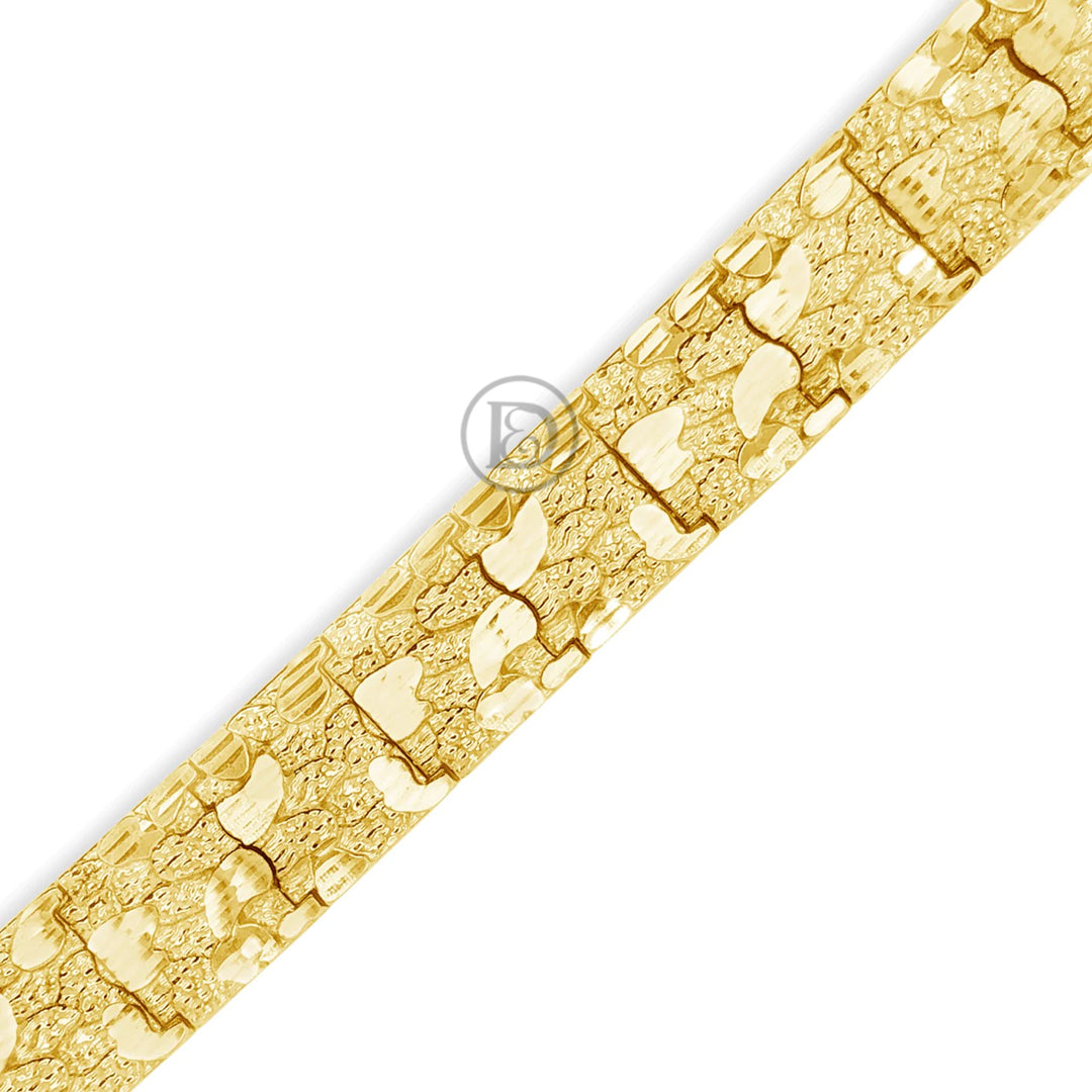 Amazon.com: TEX 10Kt Solid Gold Mens Nugget Bracelet 17 Mm Heavy 40 Grams  8