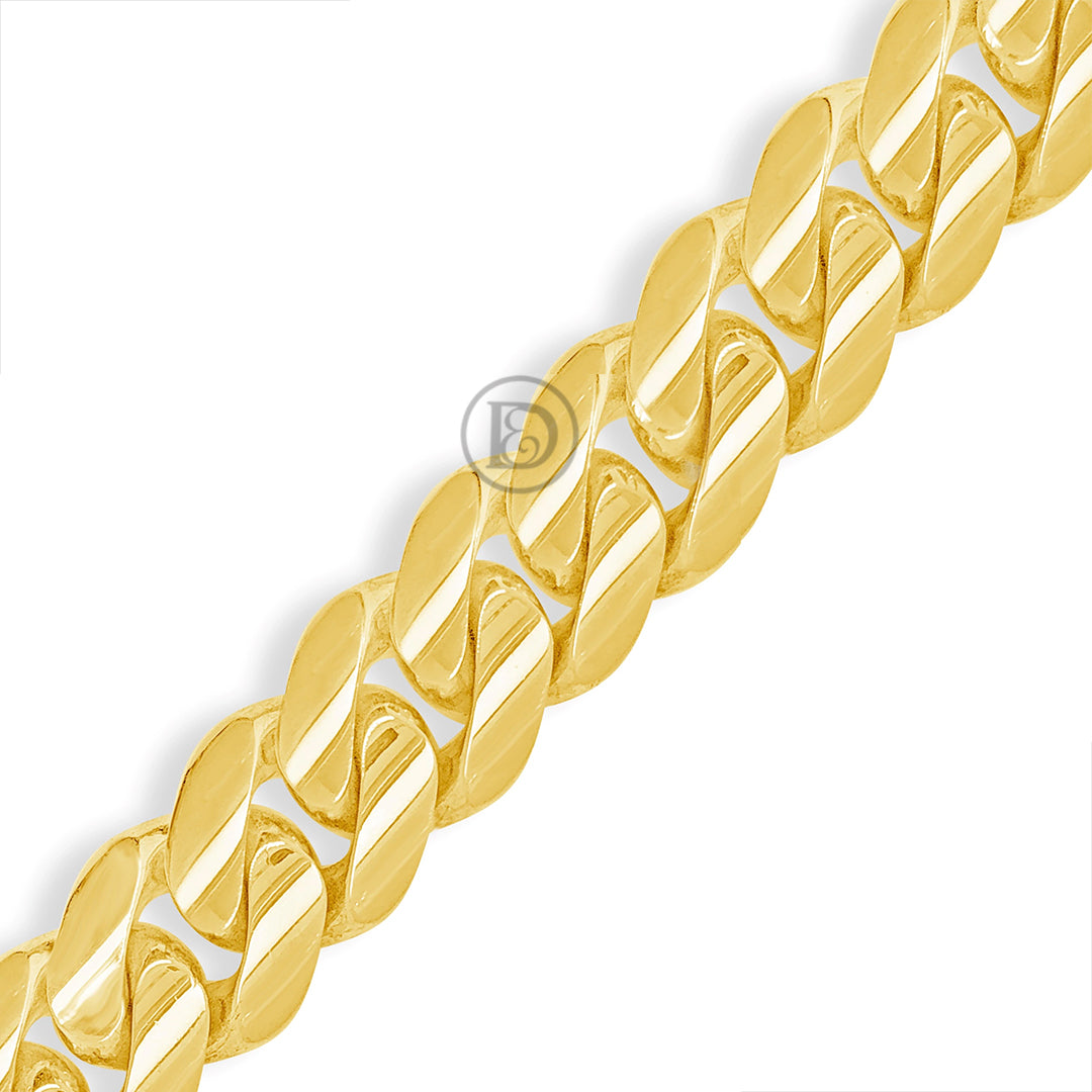 10K Solid Yellow Gold Hollow Miami Cuban Bracelet
