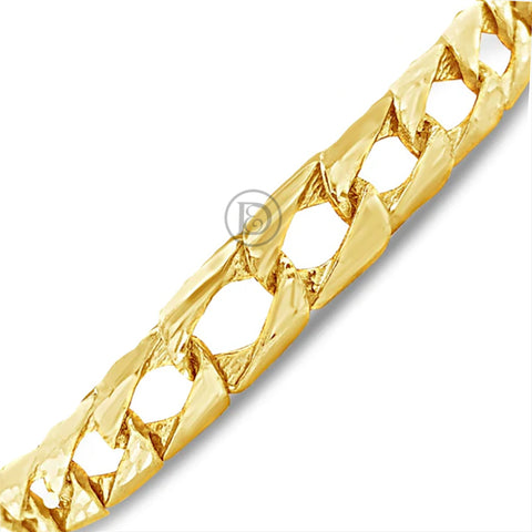 10K Gold Square Cuban Link Bracelet w/ Lazor Cuts