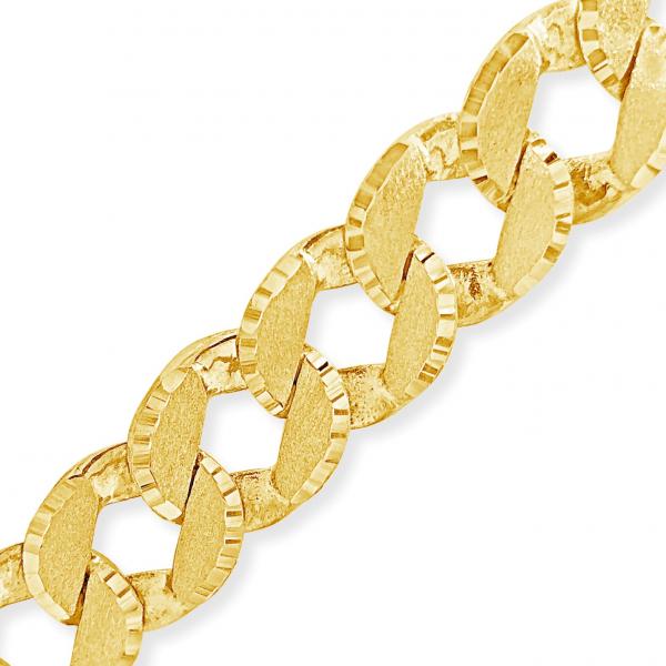 10K Yellow Gold Reversable Cubain Link w/ Satin and Lazor Cuts