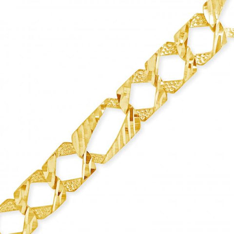10K Yellow Gold Figaro Link Chain w/ Lazor Cuts