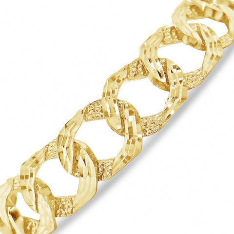 10K Gold Cuban Link Bracelet w/Lazor Cuts