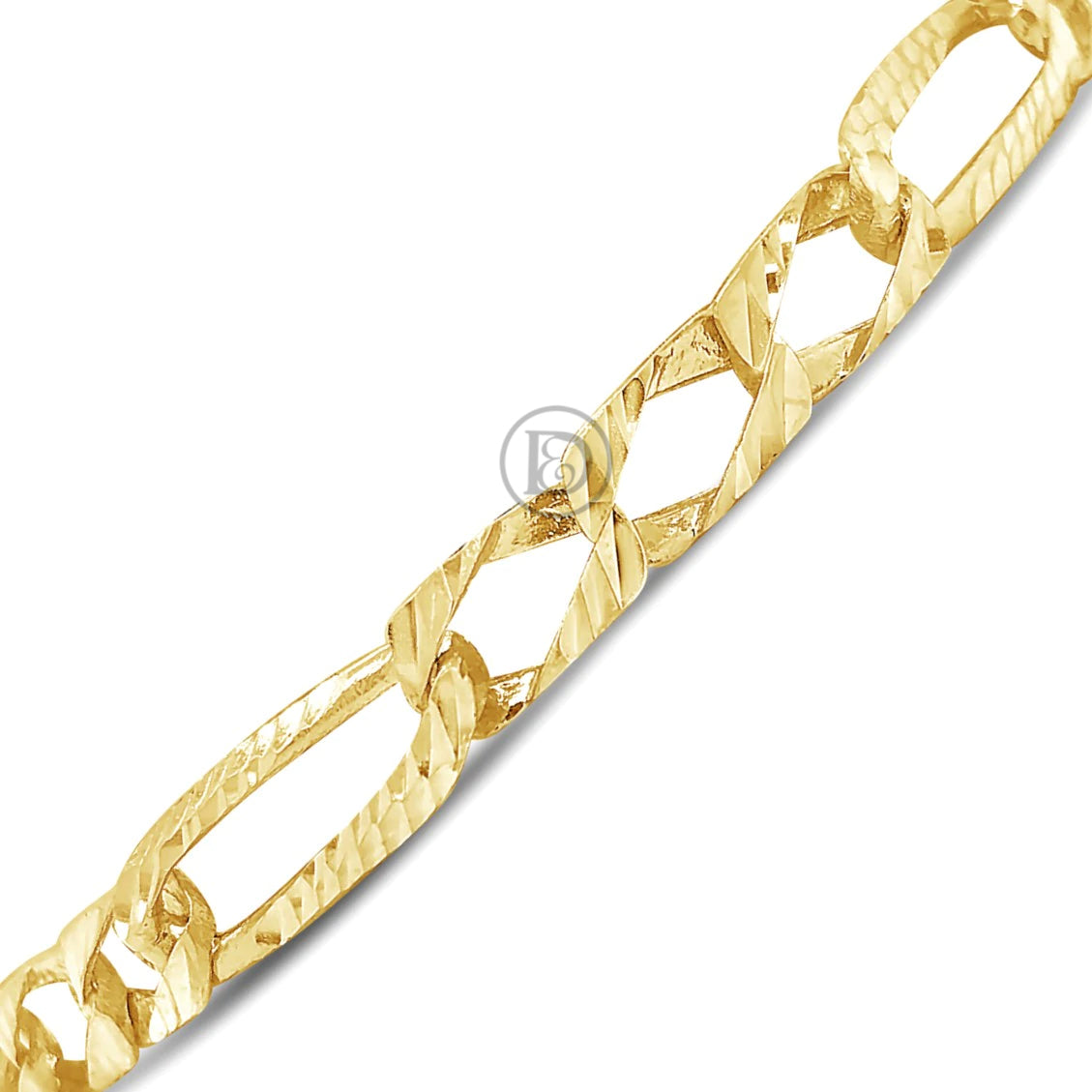 10K Gold Figaro Bracelet w/ Lazor Cuts