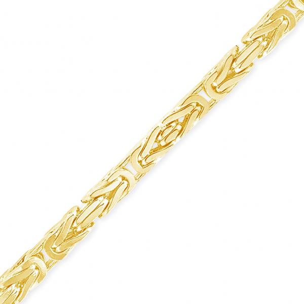 10K Solid Yellow Gold Byzantine Chain