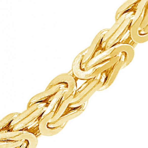 Solid 10K Yellow Gold 5 Byzantine Chain