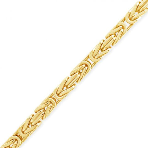 10K yellow Gold Semi Solid  Byzantine Chain