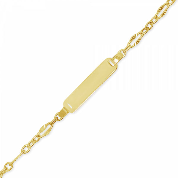 10K yellow Gold Baby & Toddler Fancy ID Bracelet