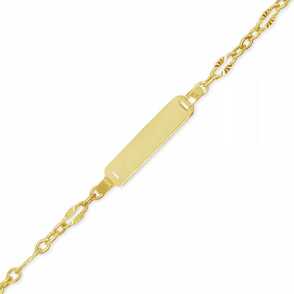 10K yellow Gold Baby & Toddler Fancy ID Bracelet