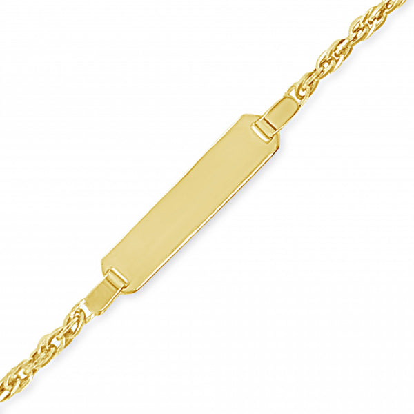 10K Yellow Gold Baby & Toddler Rope ID Bracelet