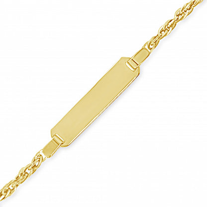 10K Yellow Gold Baby & Toddler Rope ID Bracelet