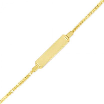 10K Yellow Gold Baby & Toddler Box Link ID Bracelet