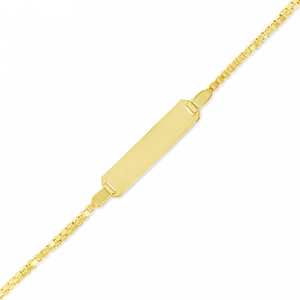 10K Yellow Gold Baby & Toddler Box Link ID Bracelet