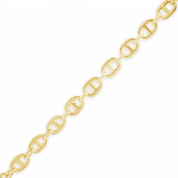 10K Yellow Gold  Twisted Anchor Mariner Link 18" Chain