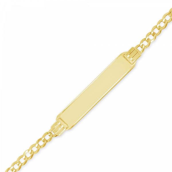 10K Yellow Gold Baby & Toddler Cuban Link ID Bracelet