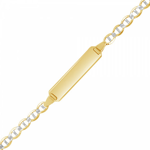 10K Yellow Gold Baby & Toddler Pave Gucci Link ID Bracelet