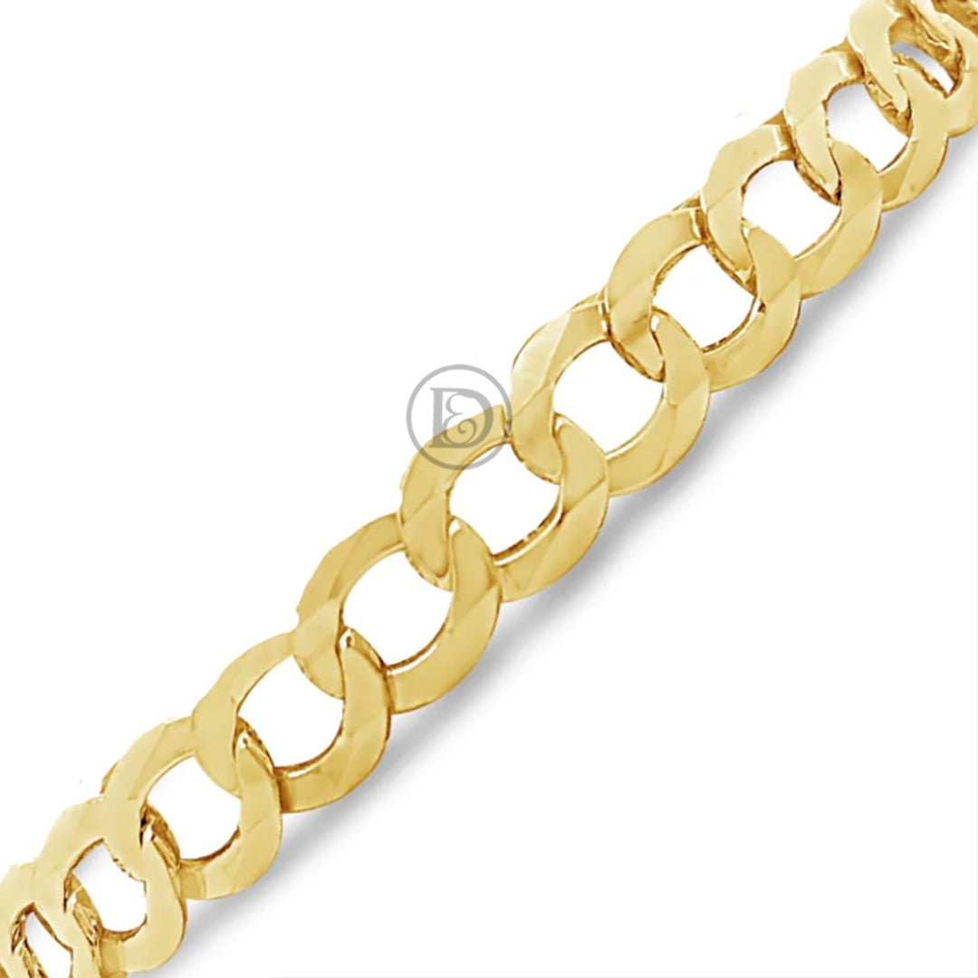 10K Yellow Gold Solid Cuban Link Bracelet